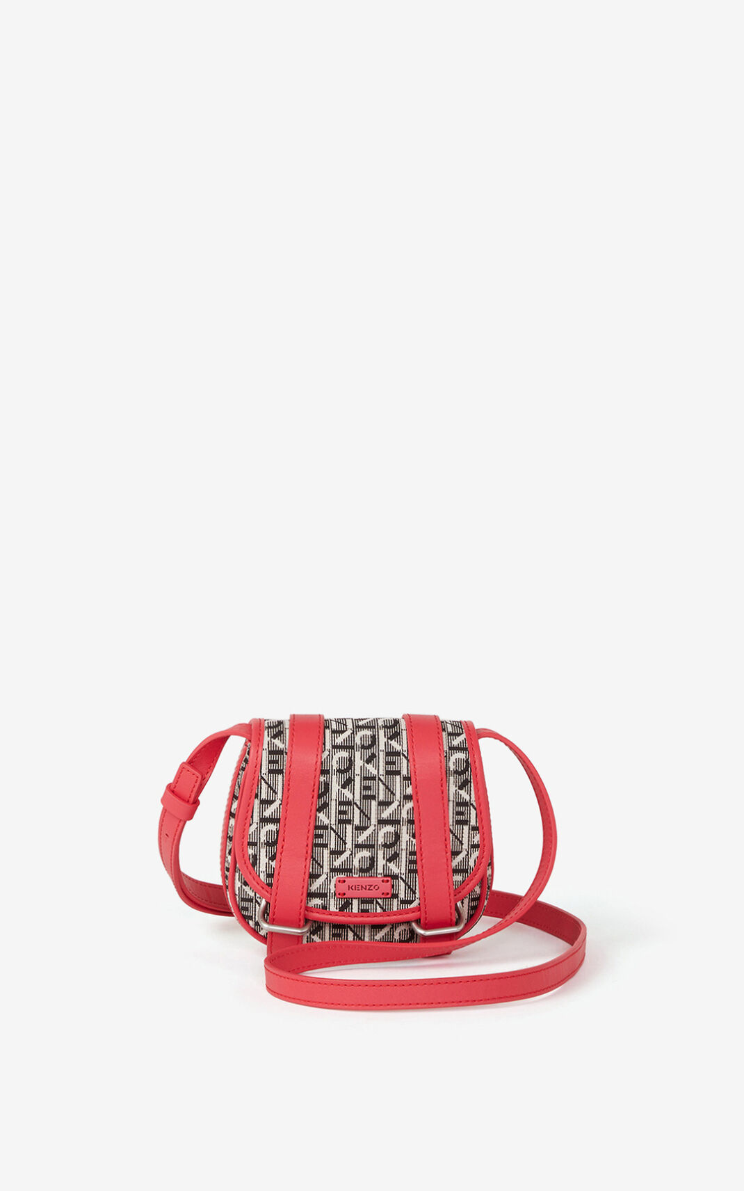 Kenzo Mini Courier jacquard Messenger Bag Coral For Womens 6908VRISC
